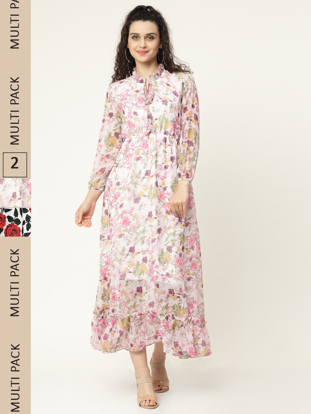

MISS AYSE Multicoloured Floral Georgette Maxi Maxi Dress, Multi