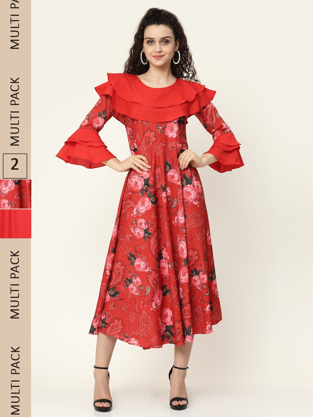 

MISS AYSE Multicoloured Georgette Maxi Maxi Dress, Multi