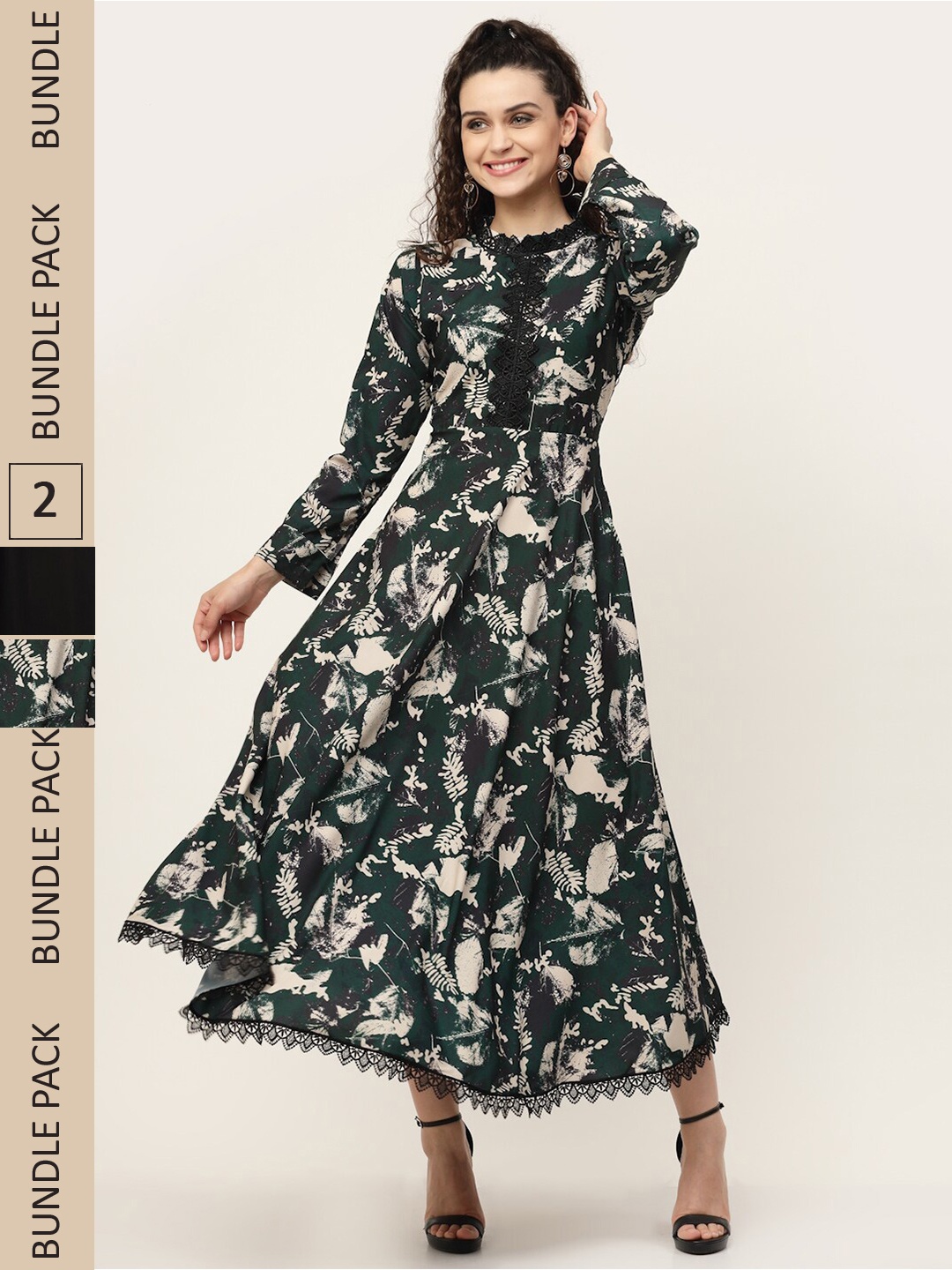 

MISS AYSE Black Pack Of 2 Georgette Maxi Dress