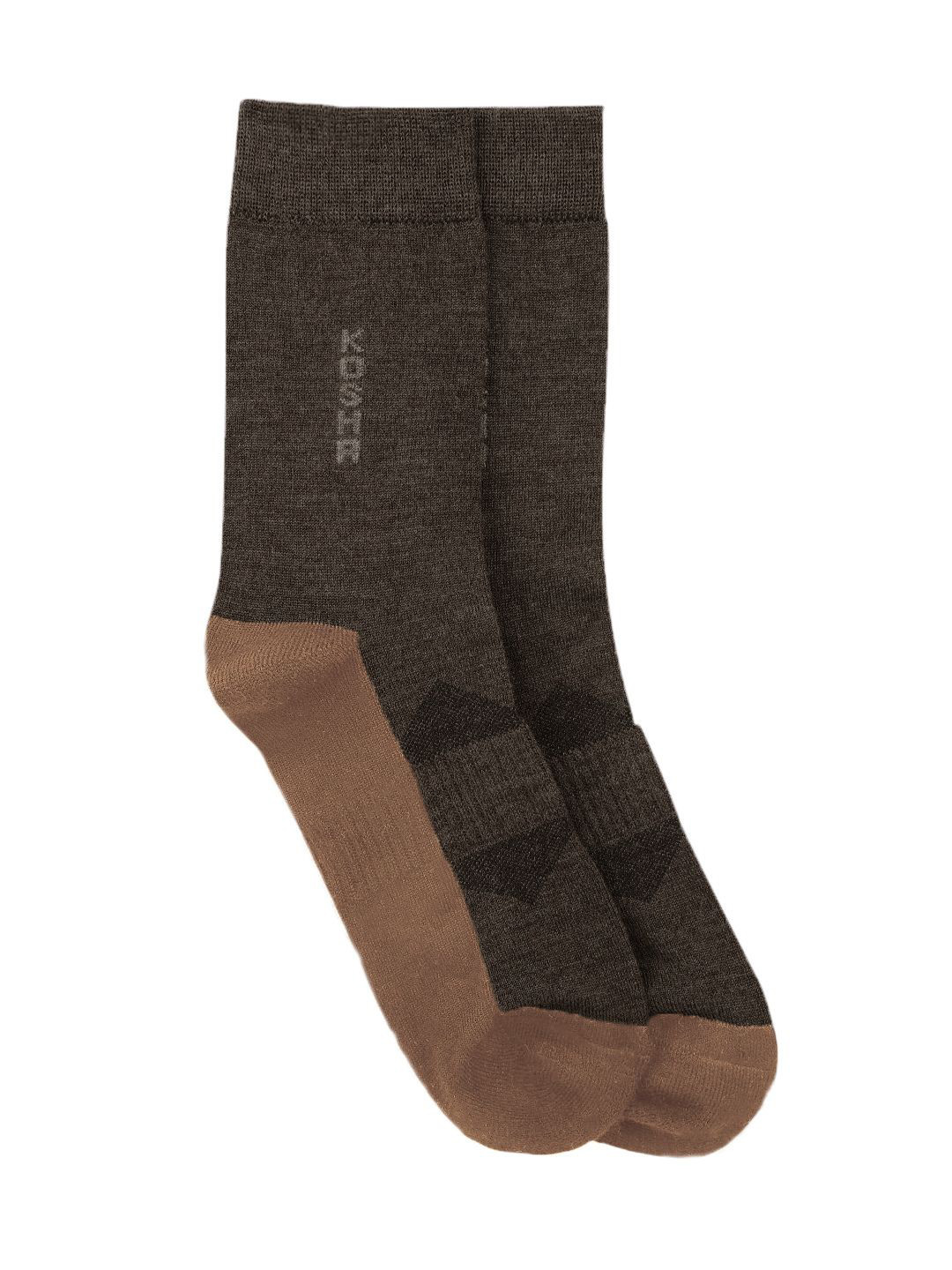 

Kosha Men Brown Colourblocked Merino Technical Woolen Socks