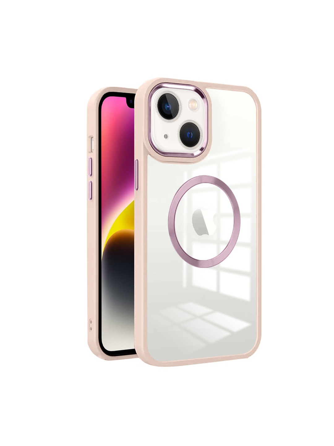 

Karwan Transparent & Pink iPhone 14PLUS Metal Lens Phone Back Cover