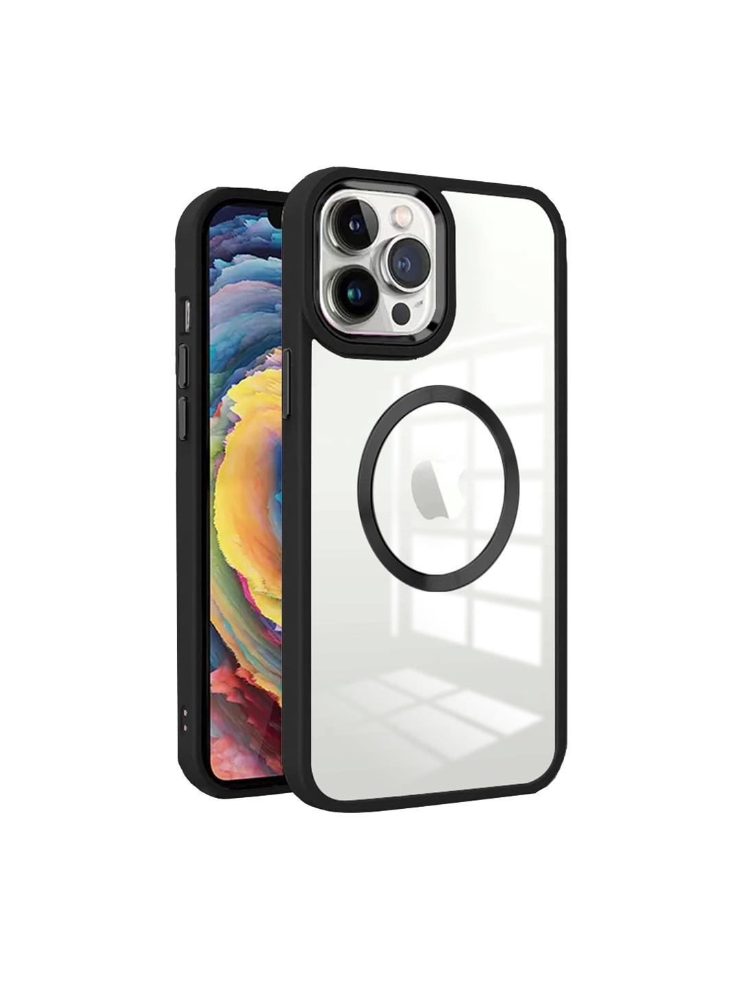 

Karwan Transparent & Black iPhone 12 Pro Metal Lens Phone Back Cover