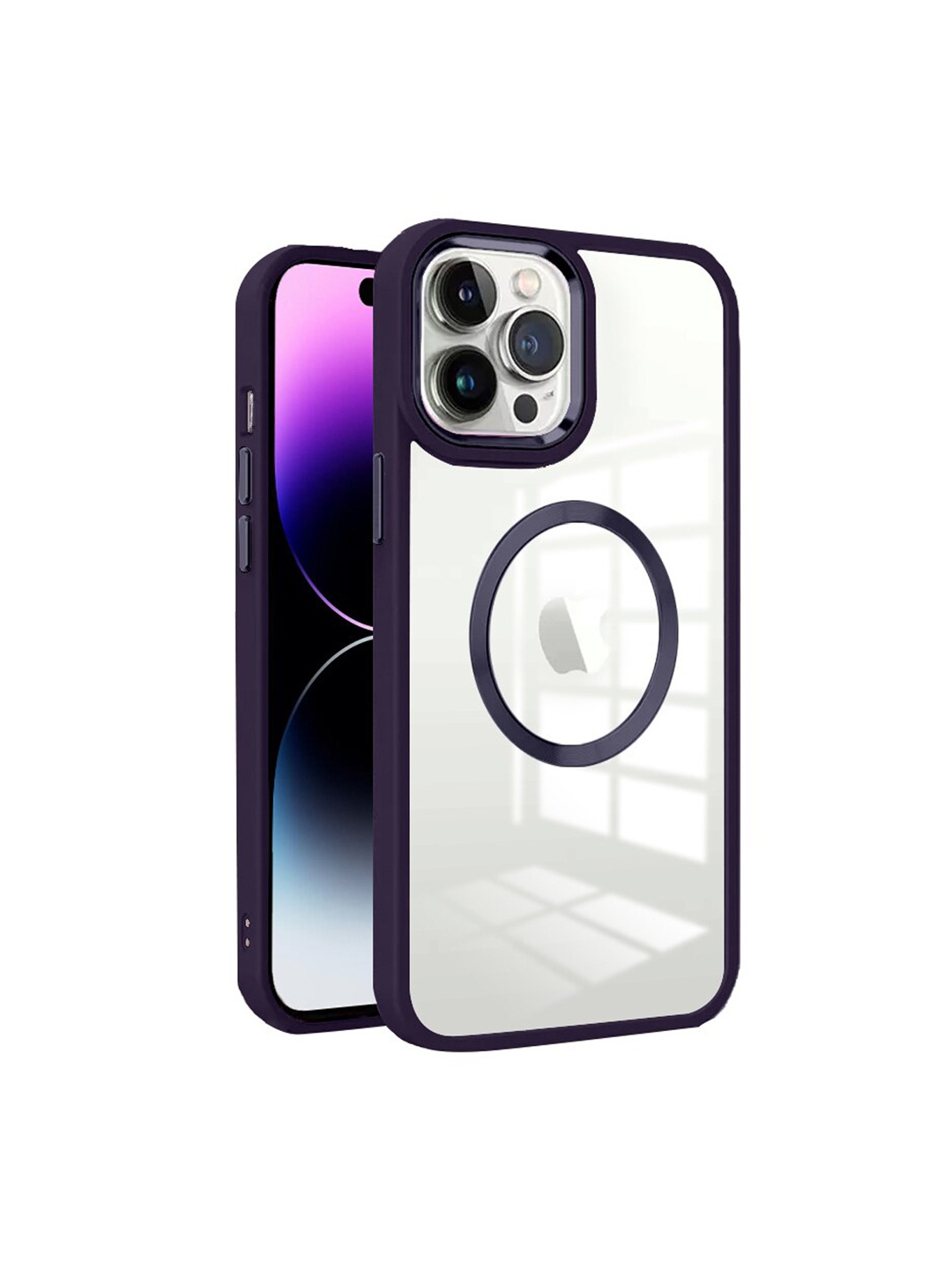 

Karwan Purple Apple iPhone 14 Pro Back Case and Cover with Metal Lens