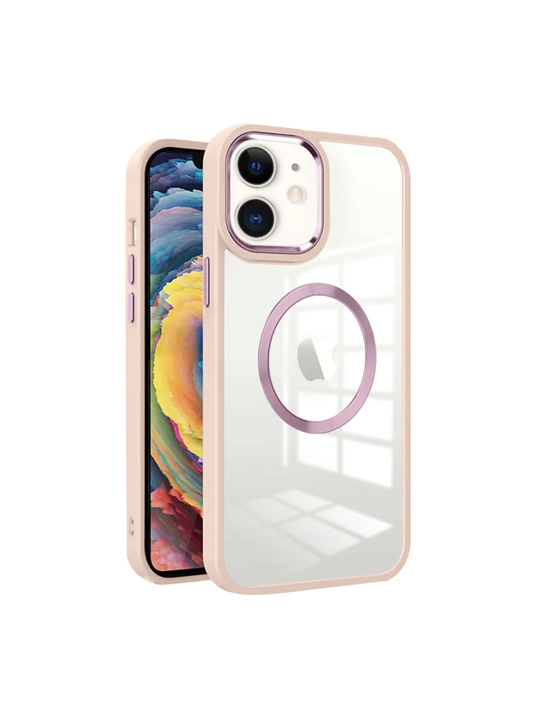 

Karwan Transparent & Pink iPhone 11 Metal Lens Phone Back Cover