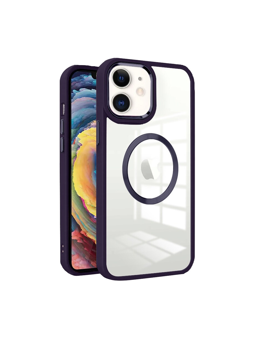 

Karwan Purple Apple iPhone 12 Back Case and Cover with Metal Lens