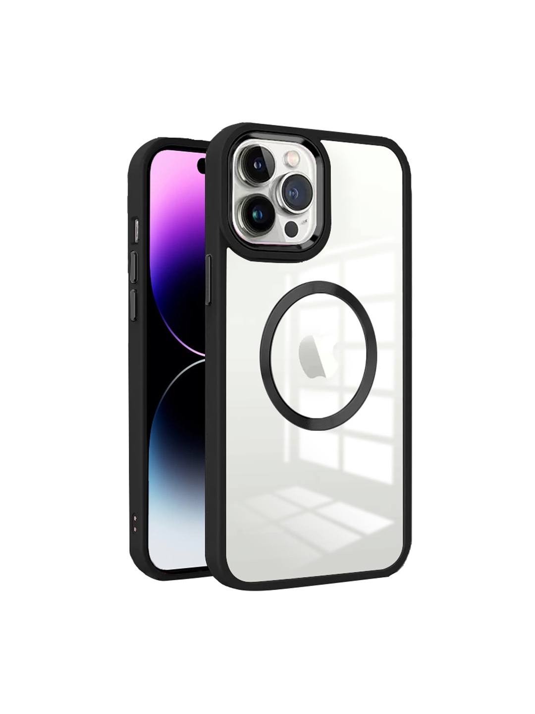 

Karwan Transparent & Black iPhone 14 Pro Max Phone Covers With Metal Lens