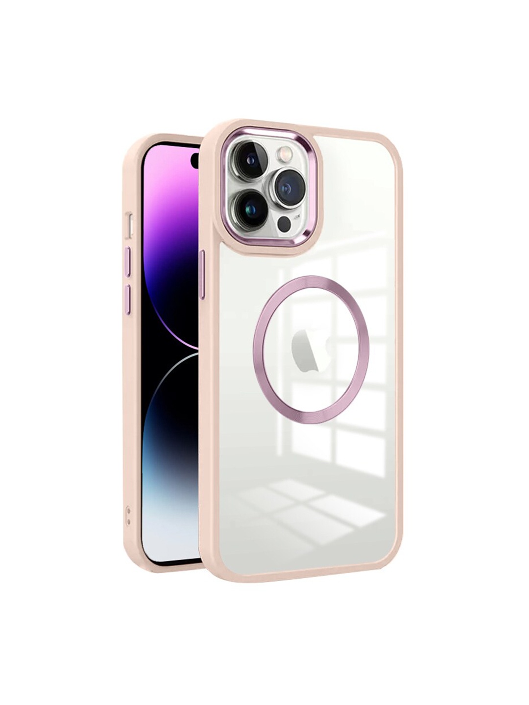 

Karwan Pink Apple iPhone 14 Pro Back Case and Cover with Metal Lens