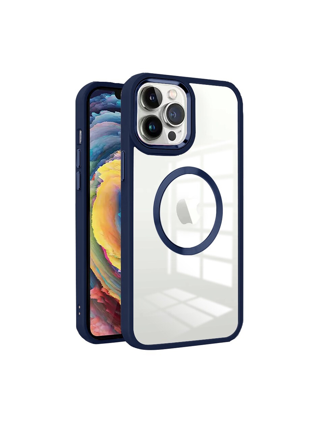 

Karwan Transparent & Blue iPhone 13 Pro Max Metal Lens Phone Back Cover
