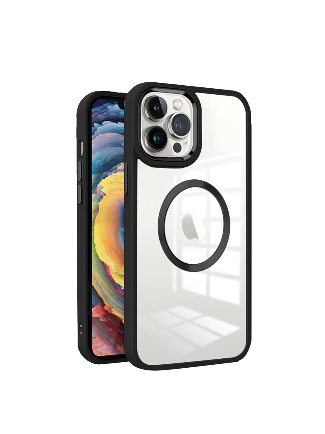 

Karwan Transparent & Black Apple iPhone 13PROMAX Metal Lens Phone Back Cover