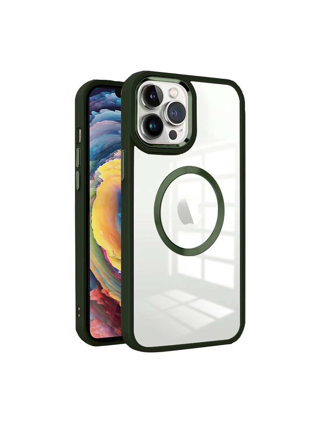 

Karwan Transparent & Green iPhone 11 Pro Metal Lens Phone Back Cover