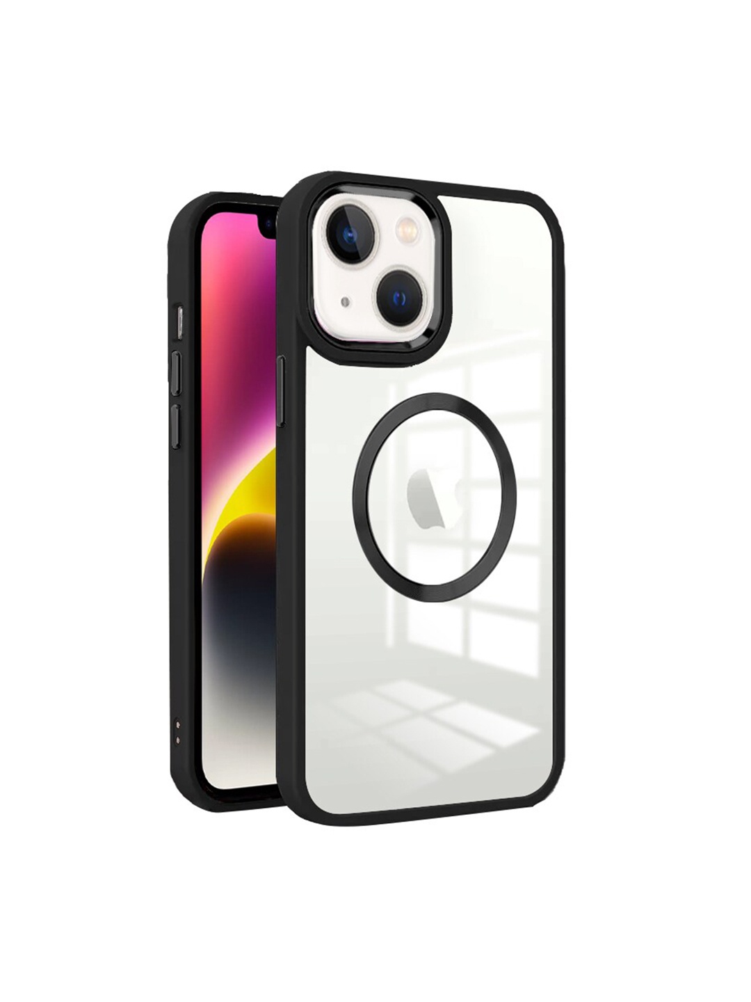 

Karwan Transparent & Black iPhone 14 Plus Phone Covers With Metal Lens