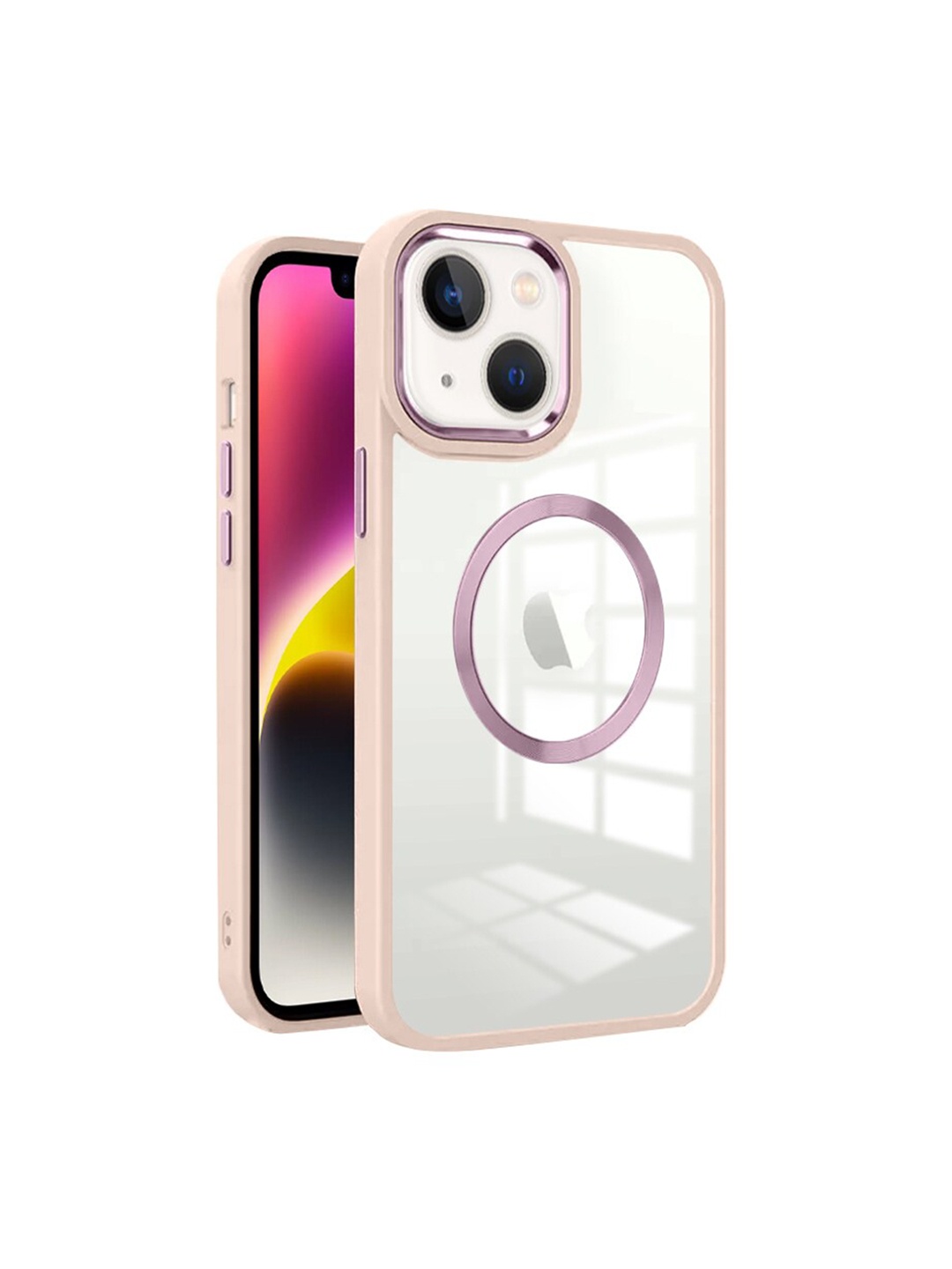 

Karwan Pink Apple iPhone 14 Back Case and Cover with Metal Lens