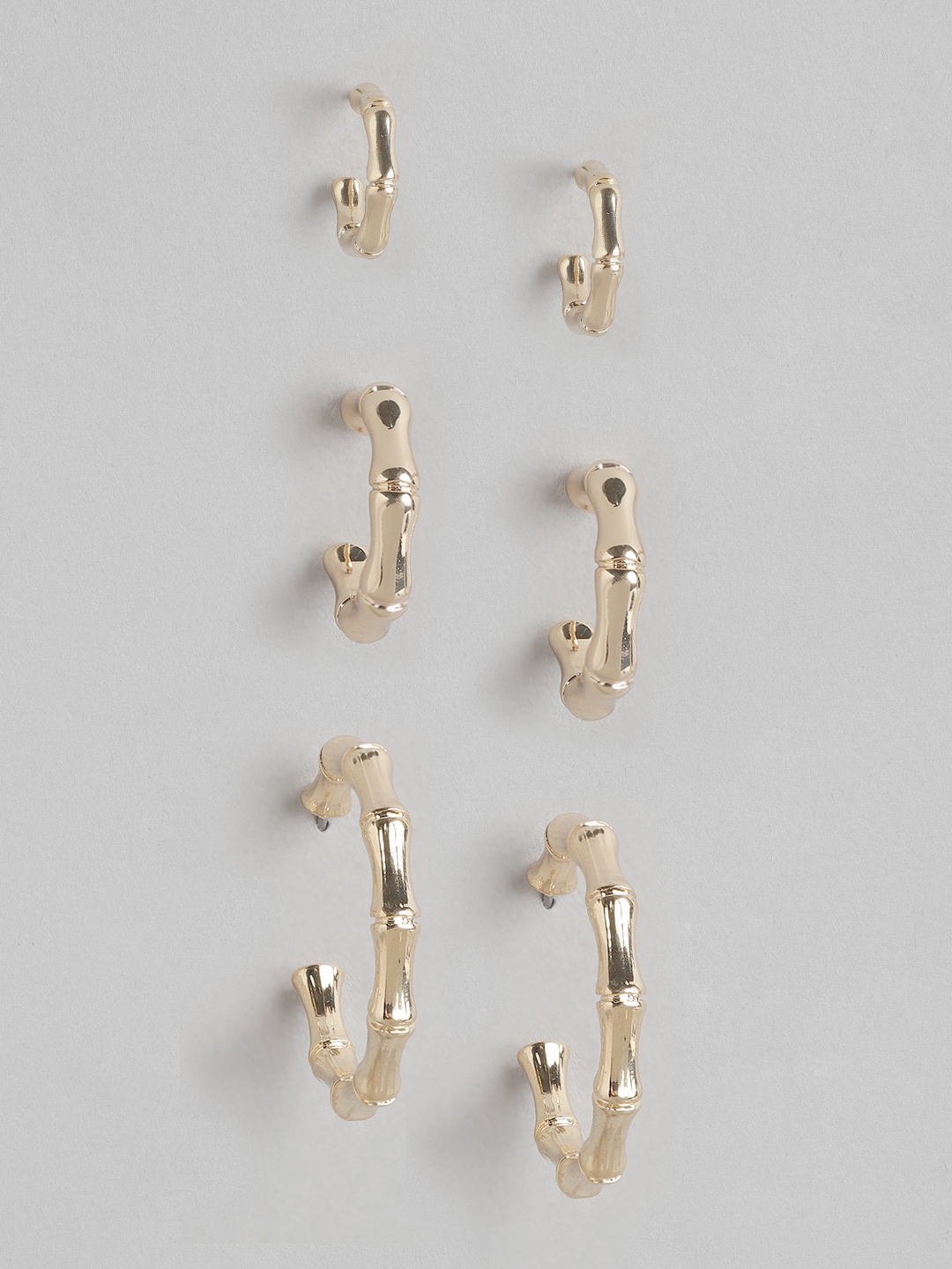 

Forever New Pack of 3 Gold-Plated Circular Multi-Size Hoop Earrings