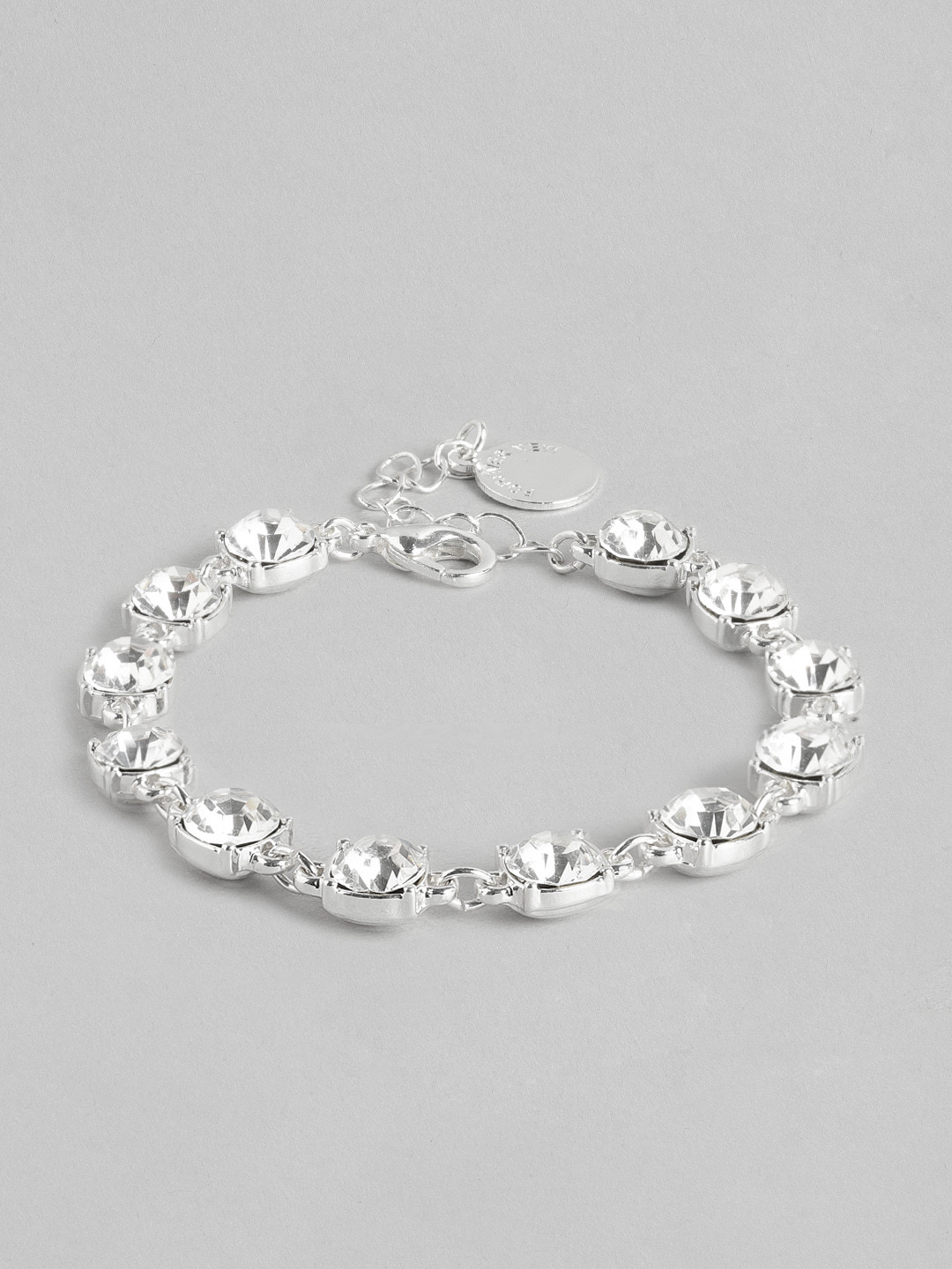 

Forever New Women Silver-Plated Stone-Studded Link Bracelet
