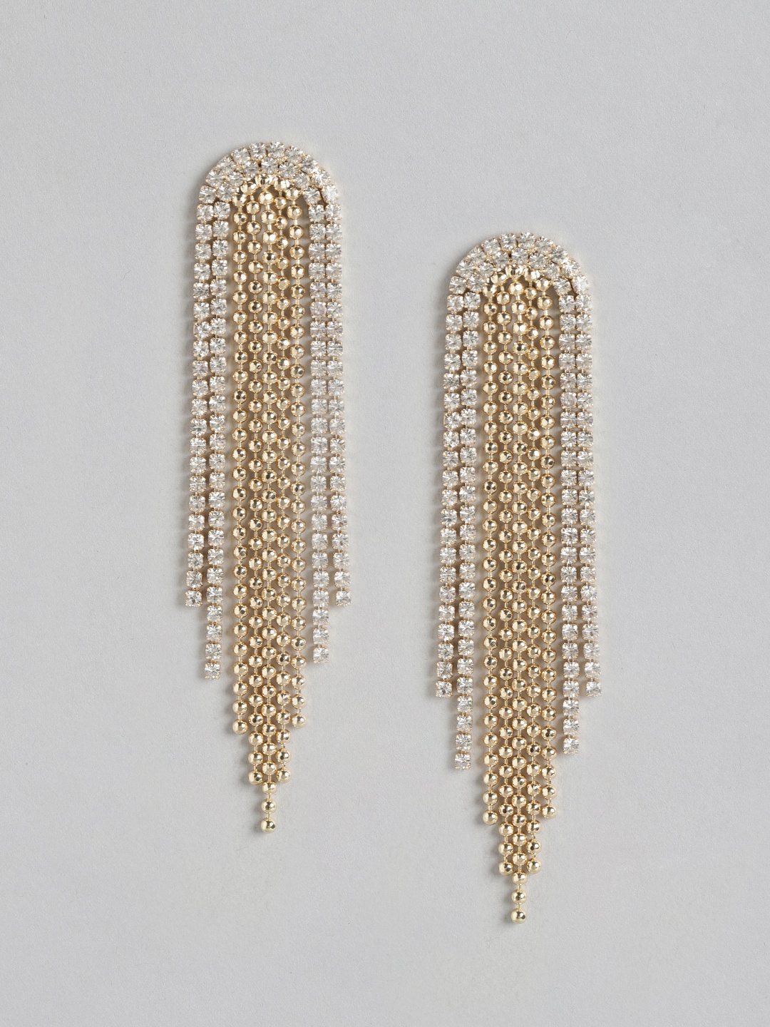 

Forever New Gold-Toned Contemporary Drop Earrings