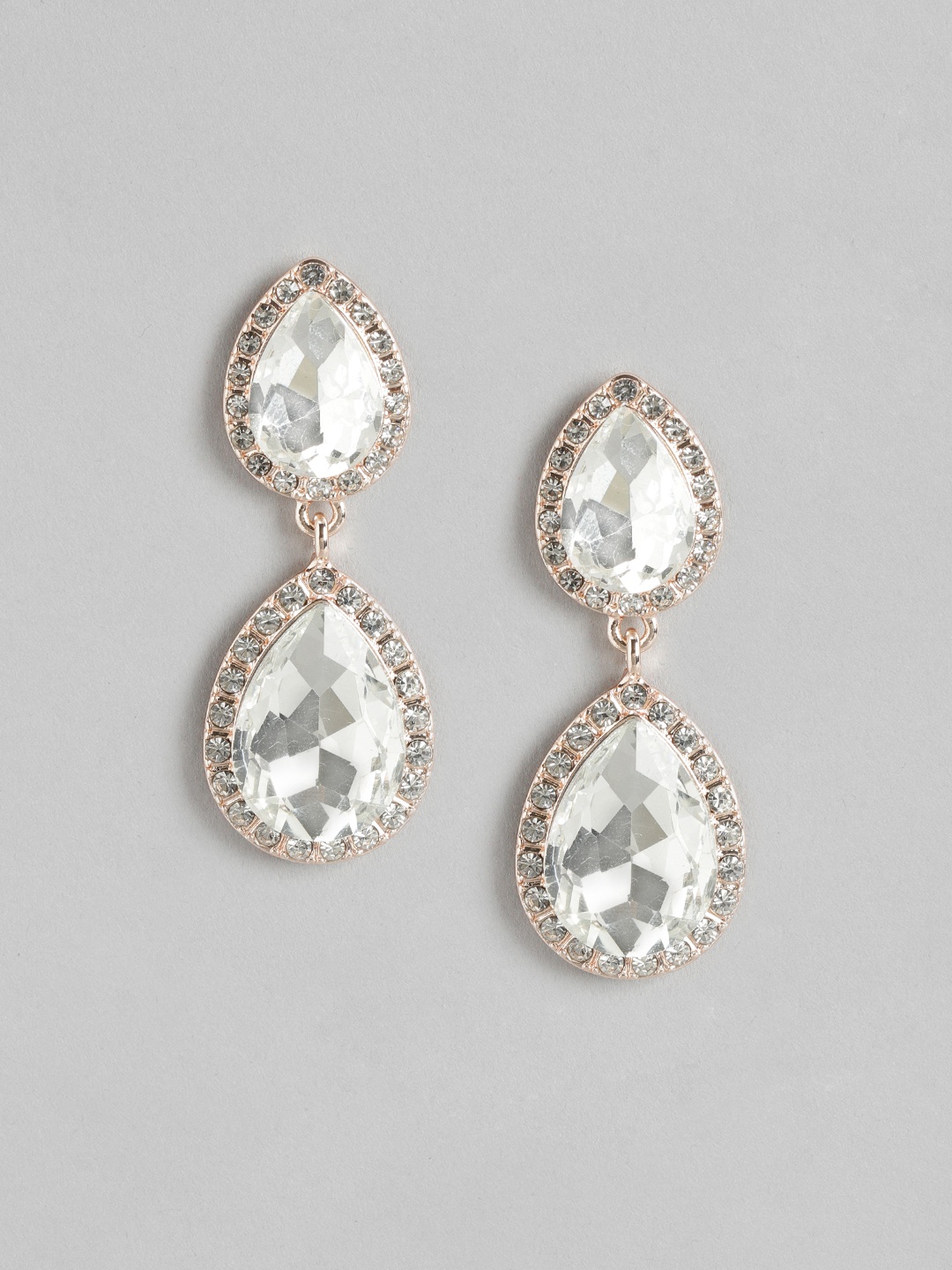 

Forever New Rose Gold Teardrop Shaped Drop Earrings