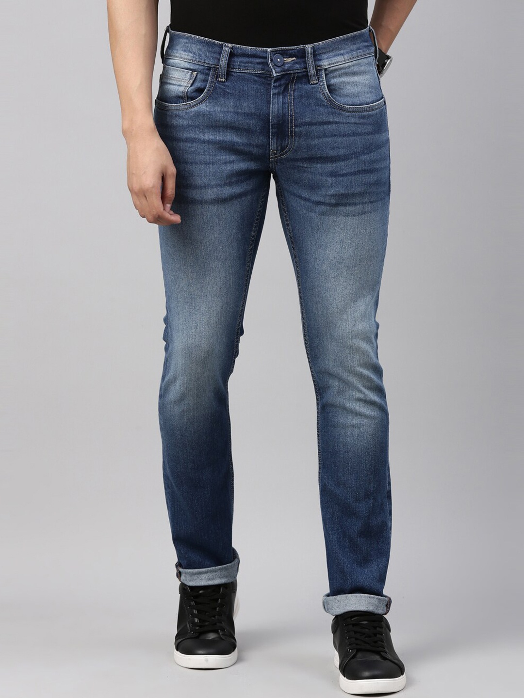 

American Bull Men Blue Slim Fit Heavy Fade Jeans