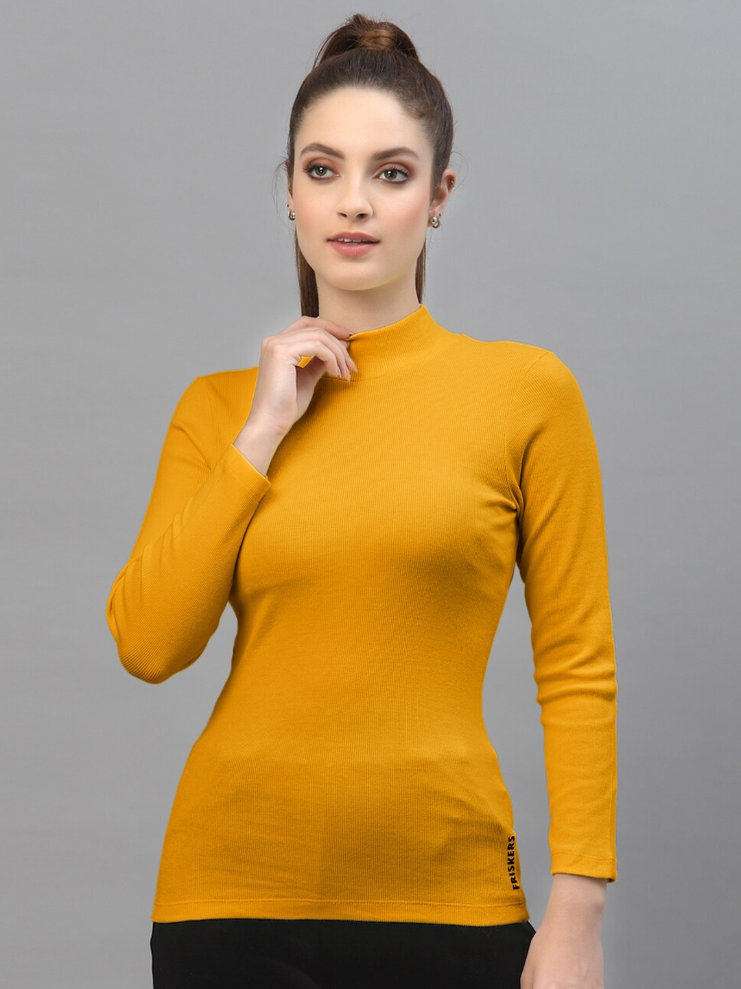 

Friskers Mustard Yellow Fitted Top