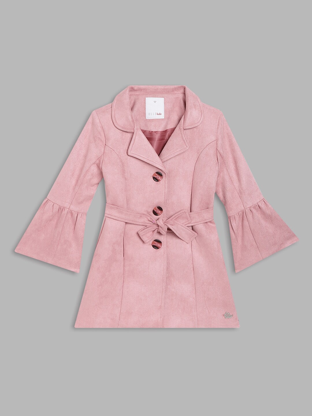 

ELLE Girls Single-Breasted Overcoat, Pink