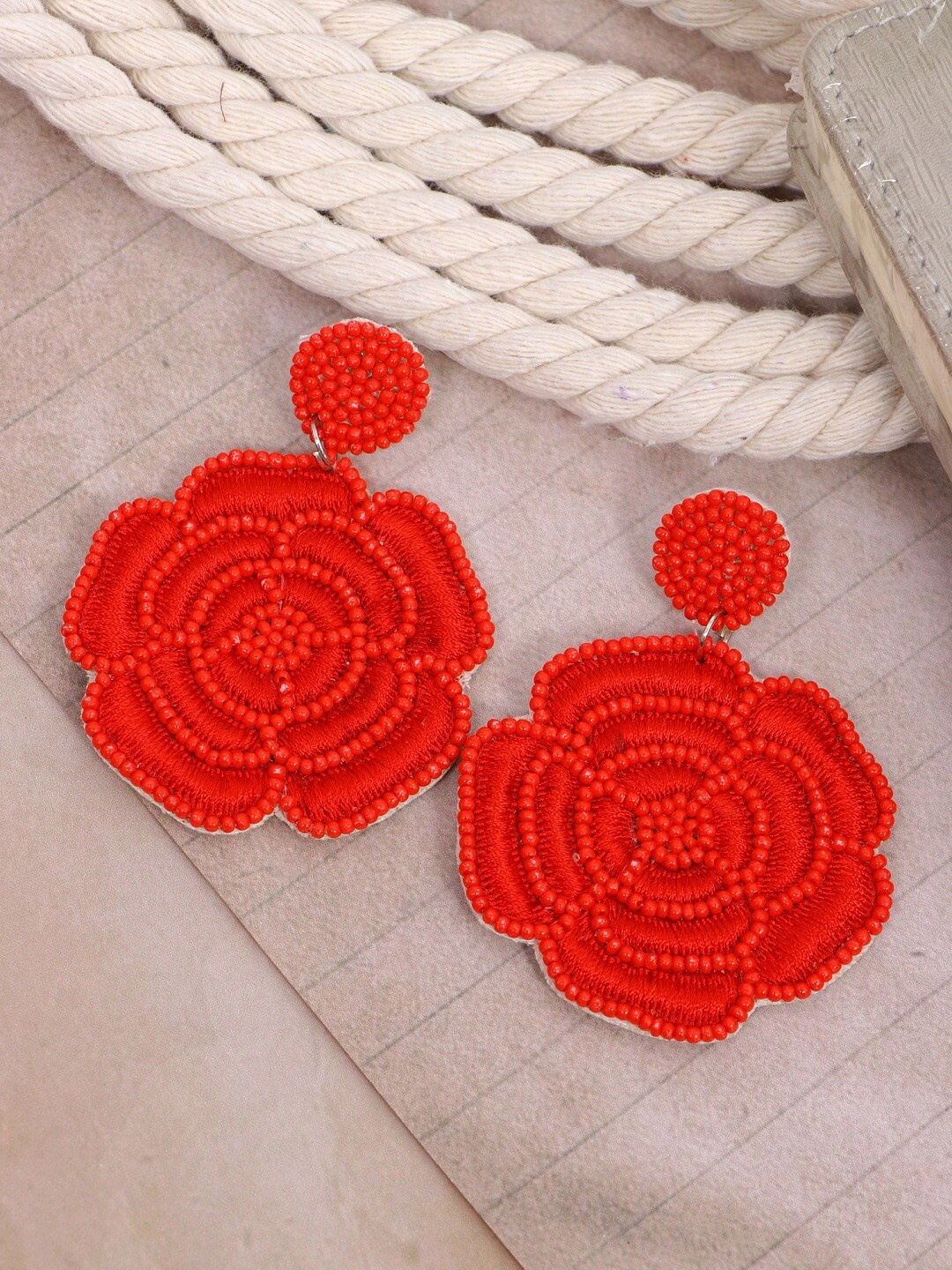 

Crunchy Fashion Red Contemporary Drop Earrings
