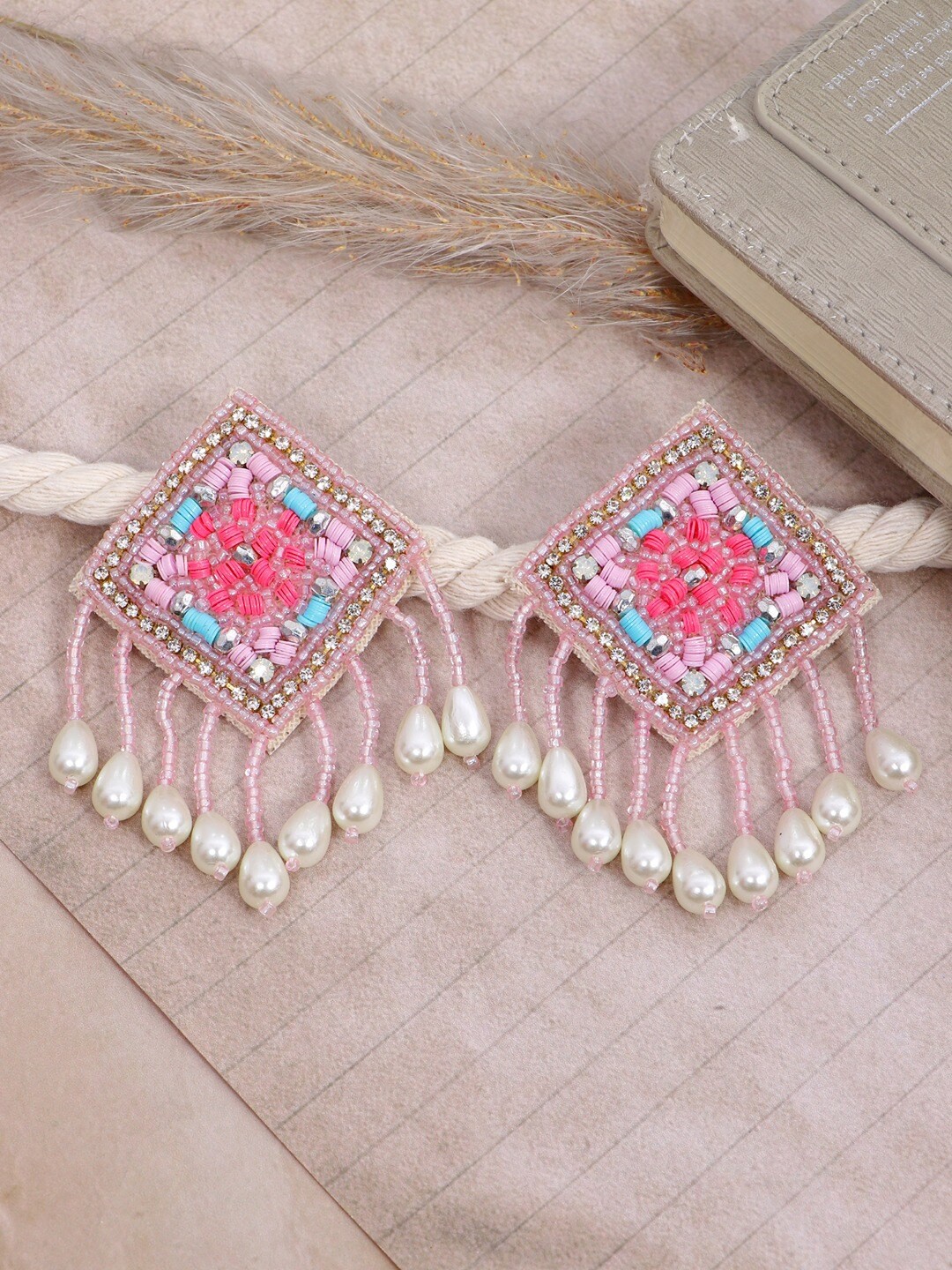 

Crunchy Fashion Pink & Blue Contemporary Studs Earrings