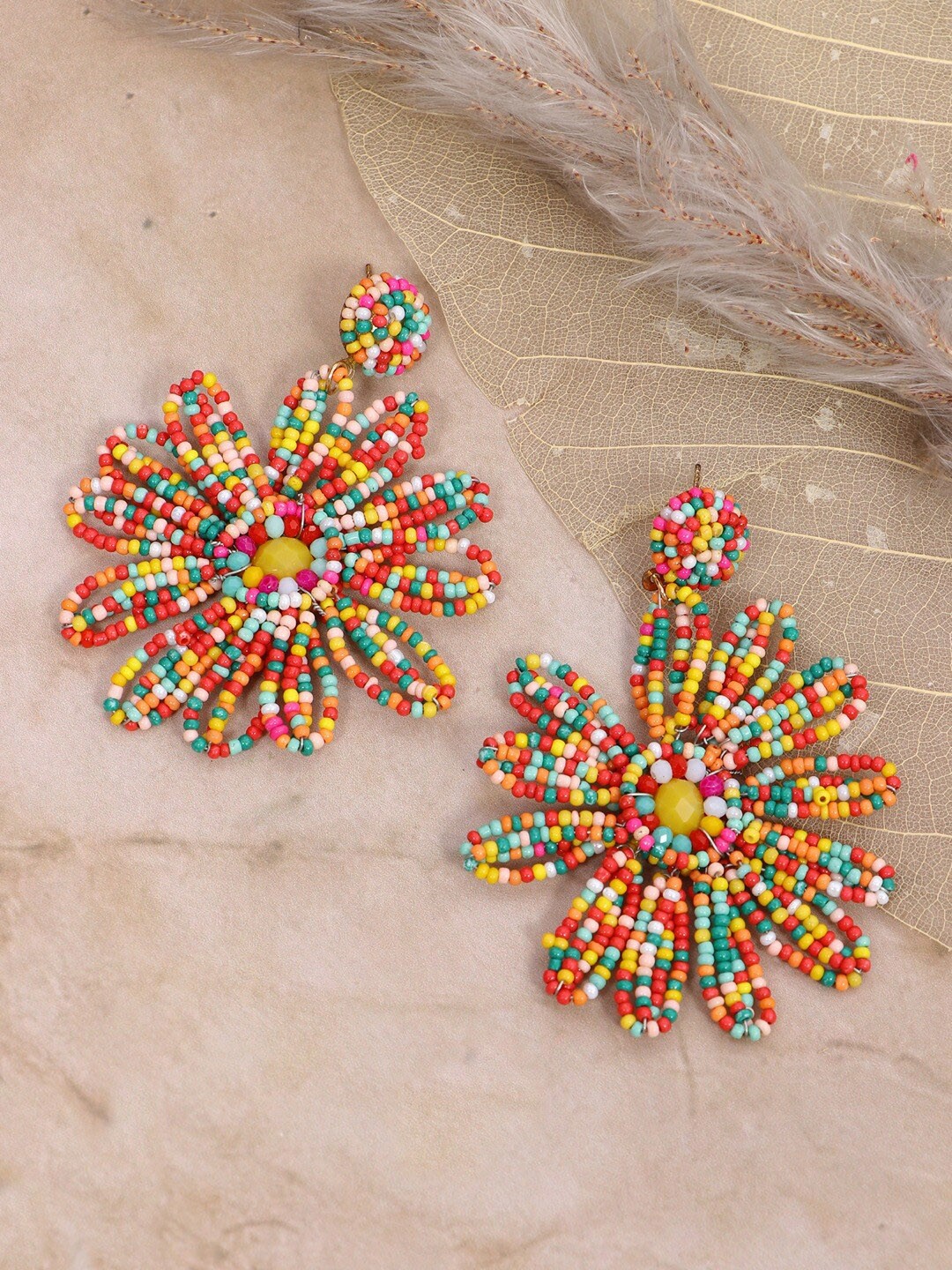 

Crunchy Fashion Green & Red Contemporary Drop Earrings