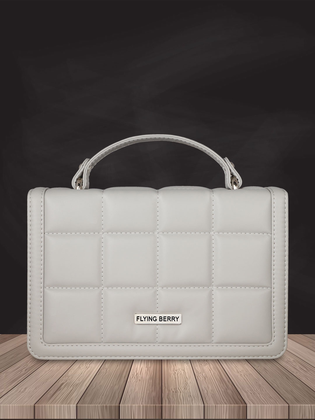 

FLYING BERRY Grey Checked Structured Sling Bag