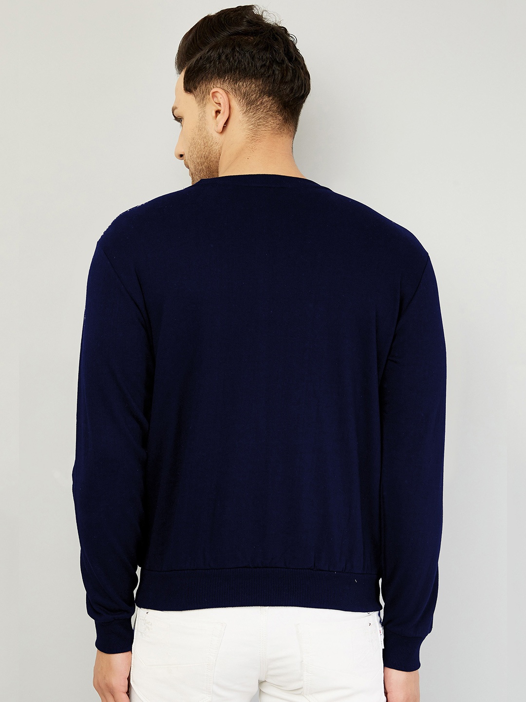 

AUSK Men Blue Checked Sweatshirt