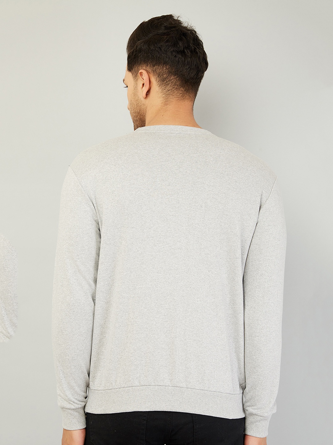 

AUSK Men Grey Checked Sweatshirt