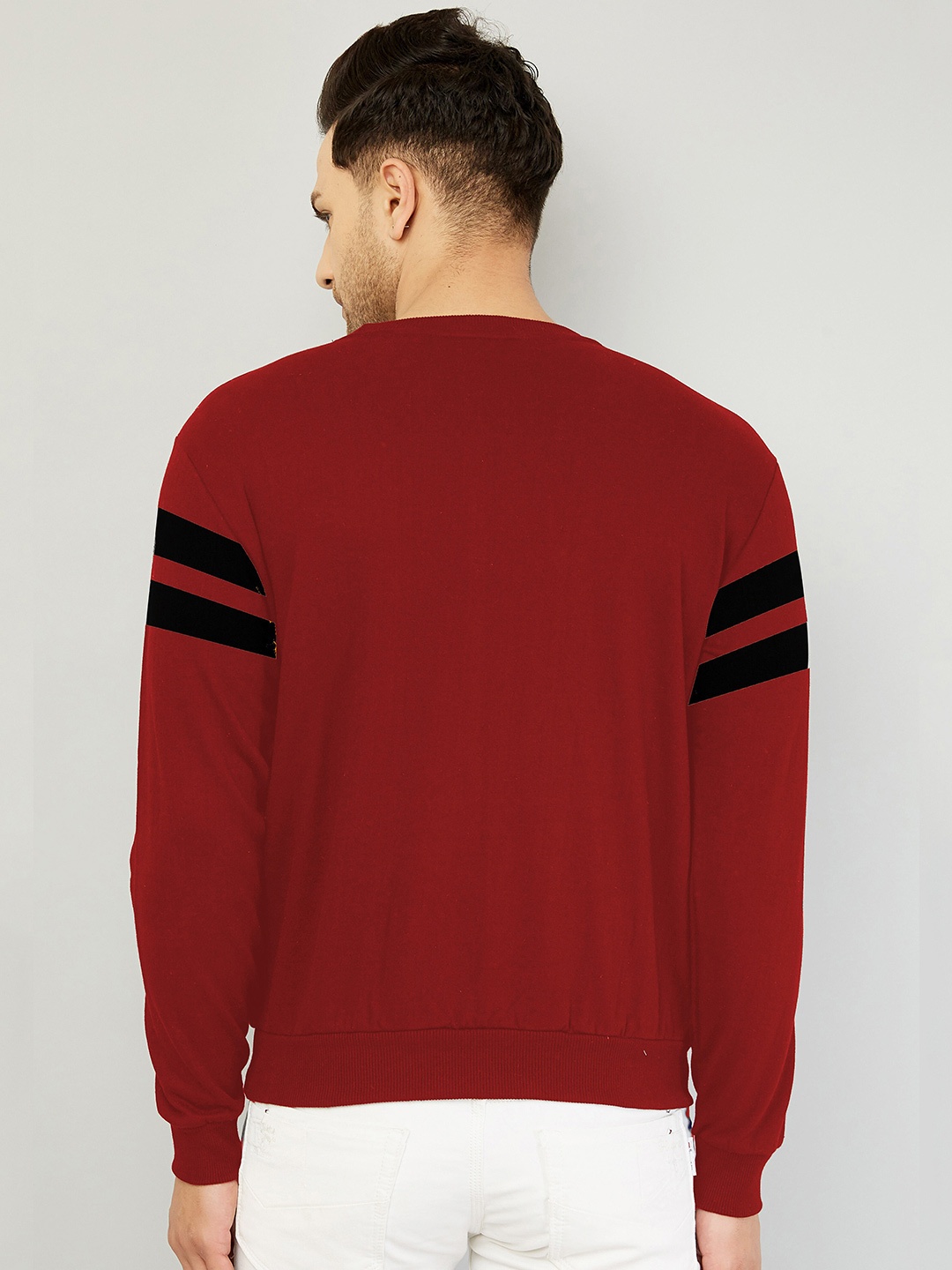 

AUSK Men Maroon Checked Sweatshirt
