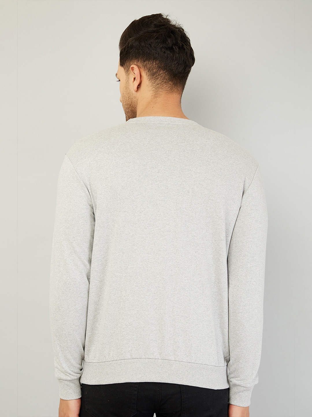 

AUSK Men Grey Checked Sweatshirt