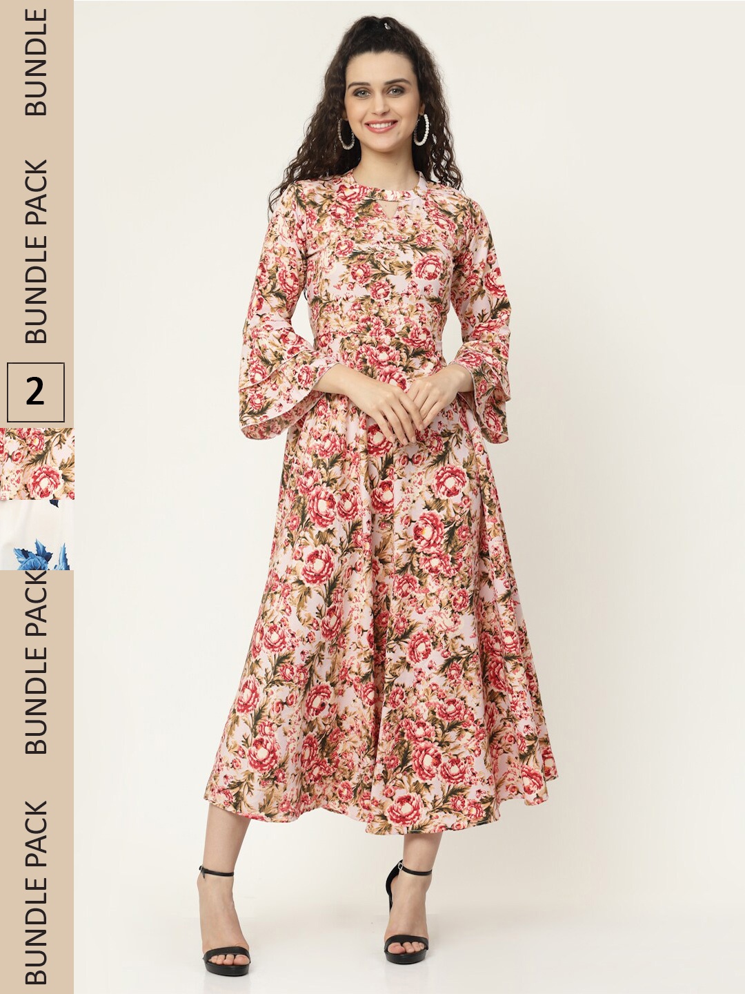 

MISS AYSE Pack Of 2 Peach & White Floral Maxi Dress