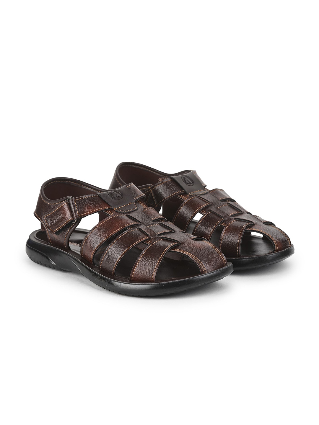 

Aqualite Men Brown & Black Fisherman Sandals