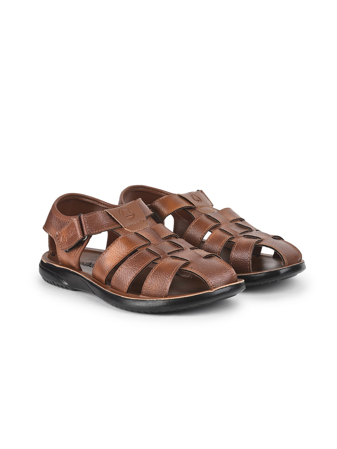 

Aqualite Men Brown & Black Fisherman Sandals