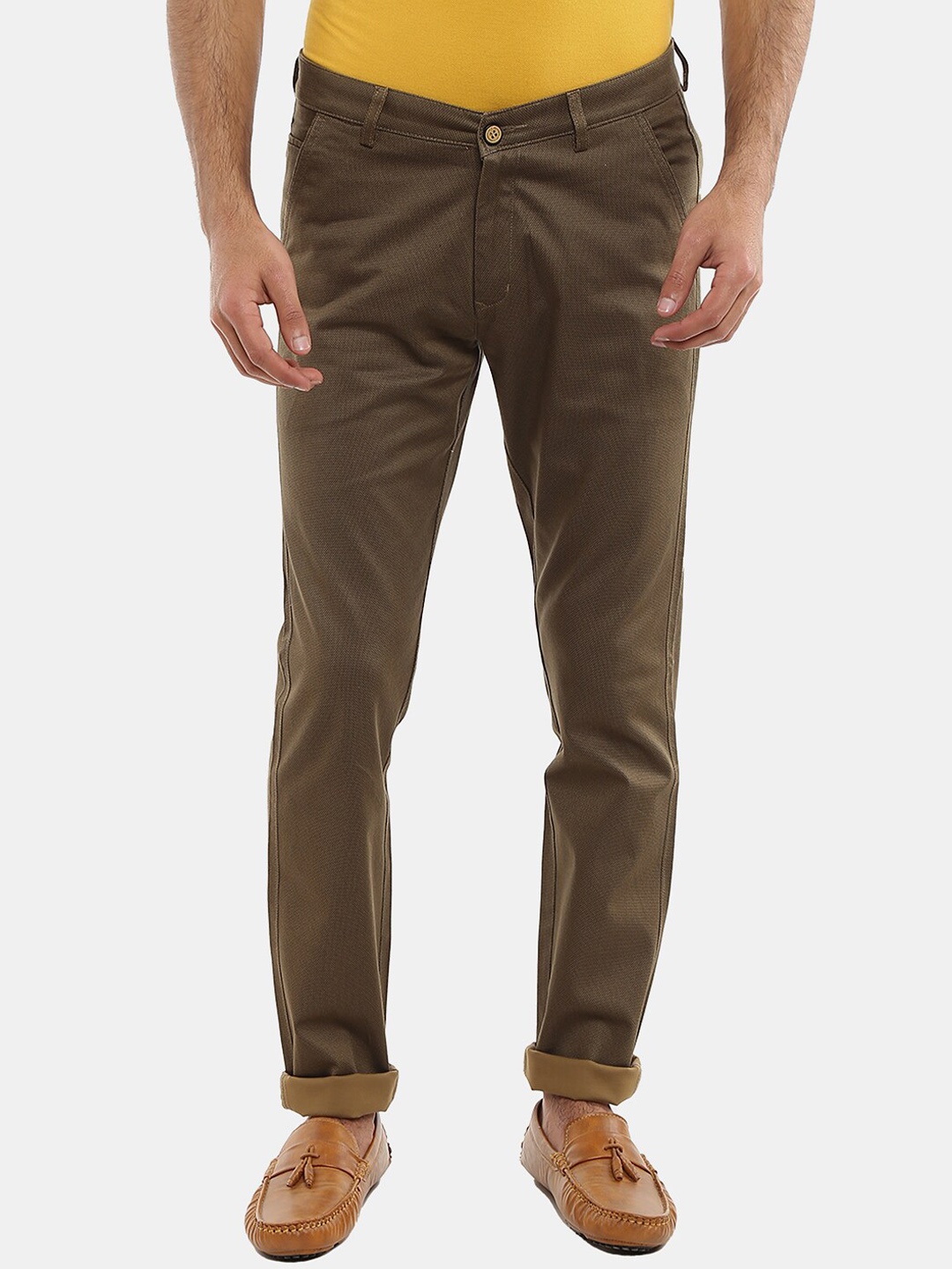 

V-Mart Men Khaki Classic Slim Fit Cotton Chinos Trouser