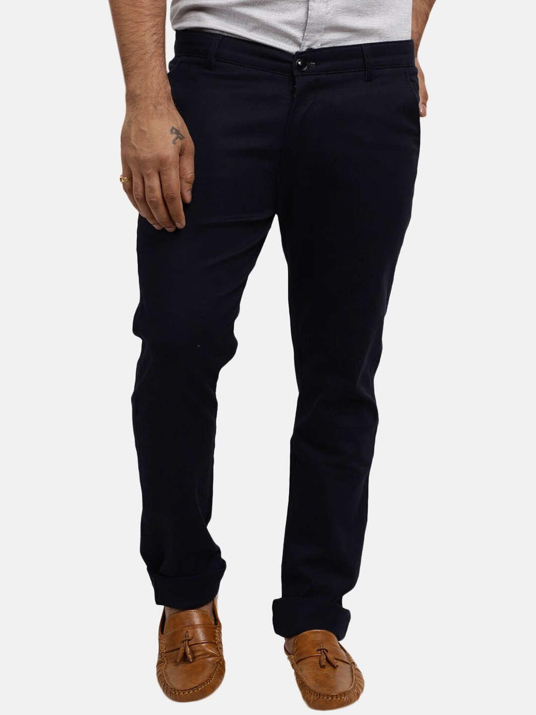 

V-Mart Men Blue Classic Slim Fit Cotton Chinos Trouser