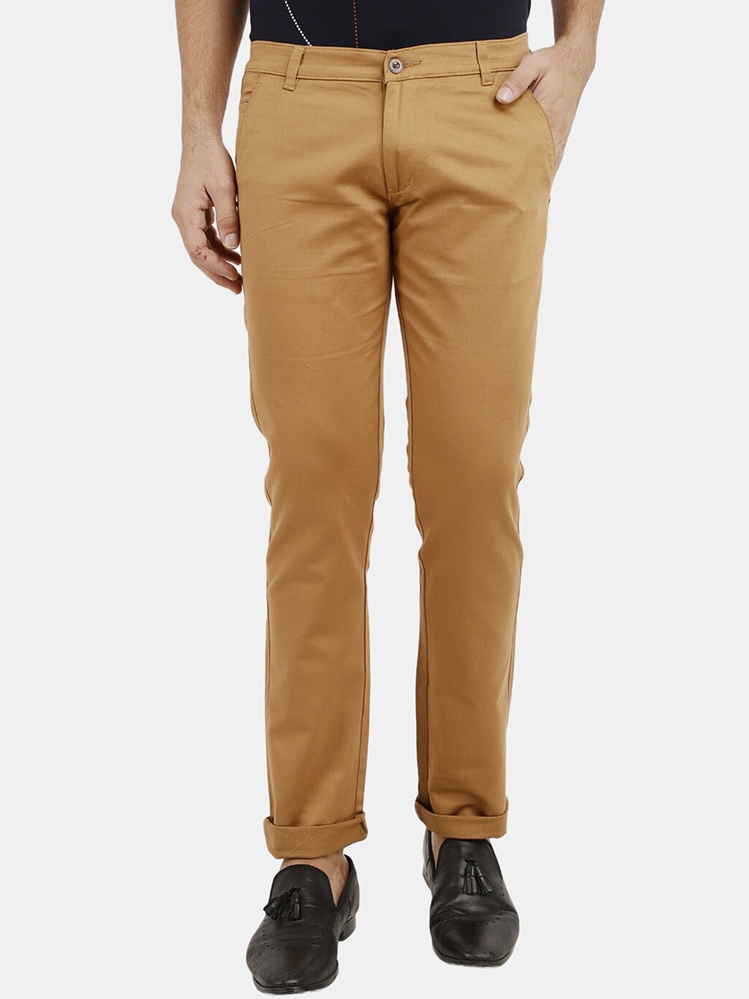 

V-Mart Men Khaki Classic Slim Fit Chinos Trousers