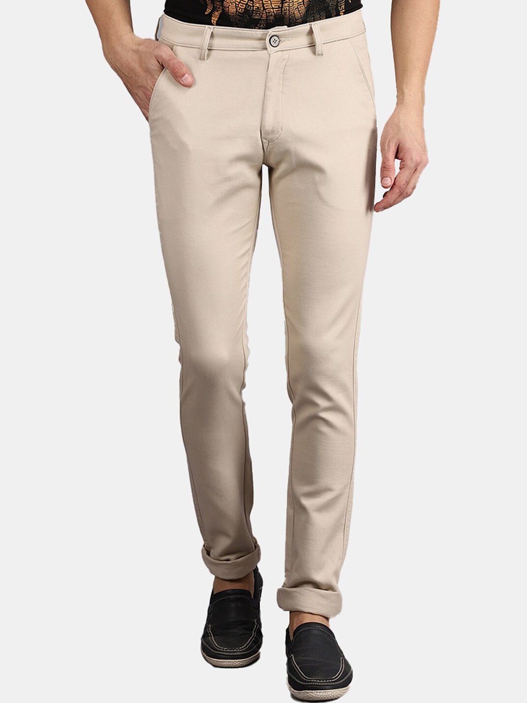 

V-Mart Men Cream-Coloured Classic Slim Fit Cotton Trouser