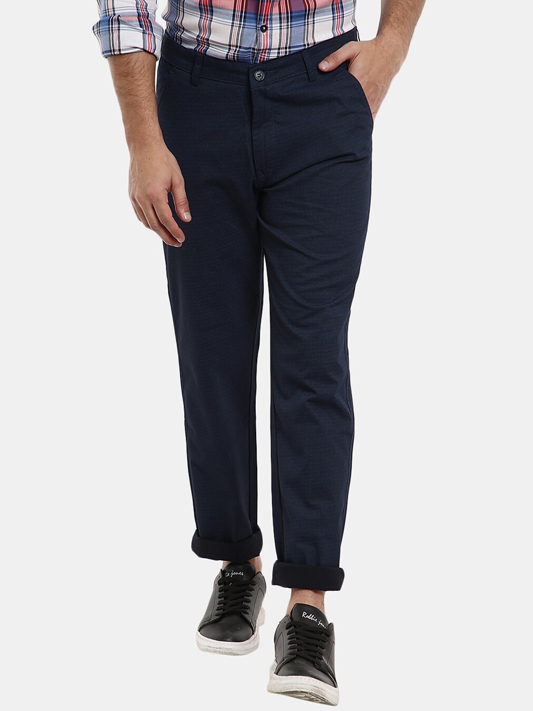 

V-Mart Men Navy Blue Classic Slim Fit Cotton Trouser