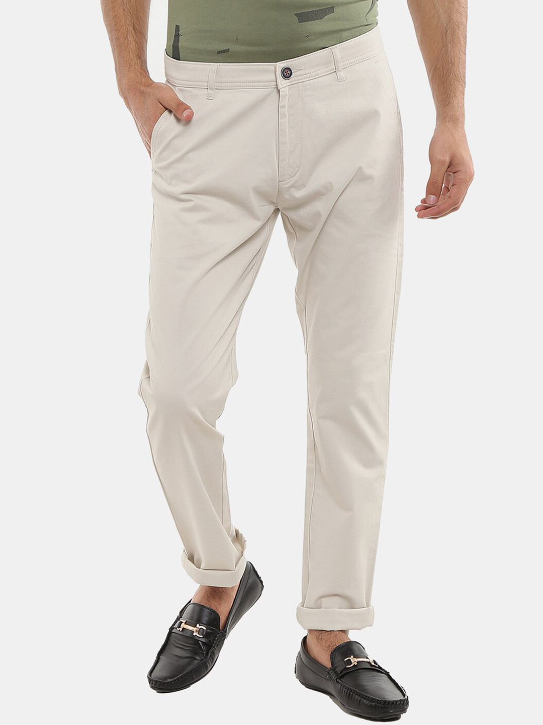 

V-Mart Men Cream-Coloured Classic Slim Fit Trouser