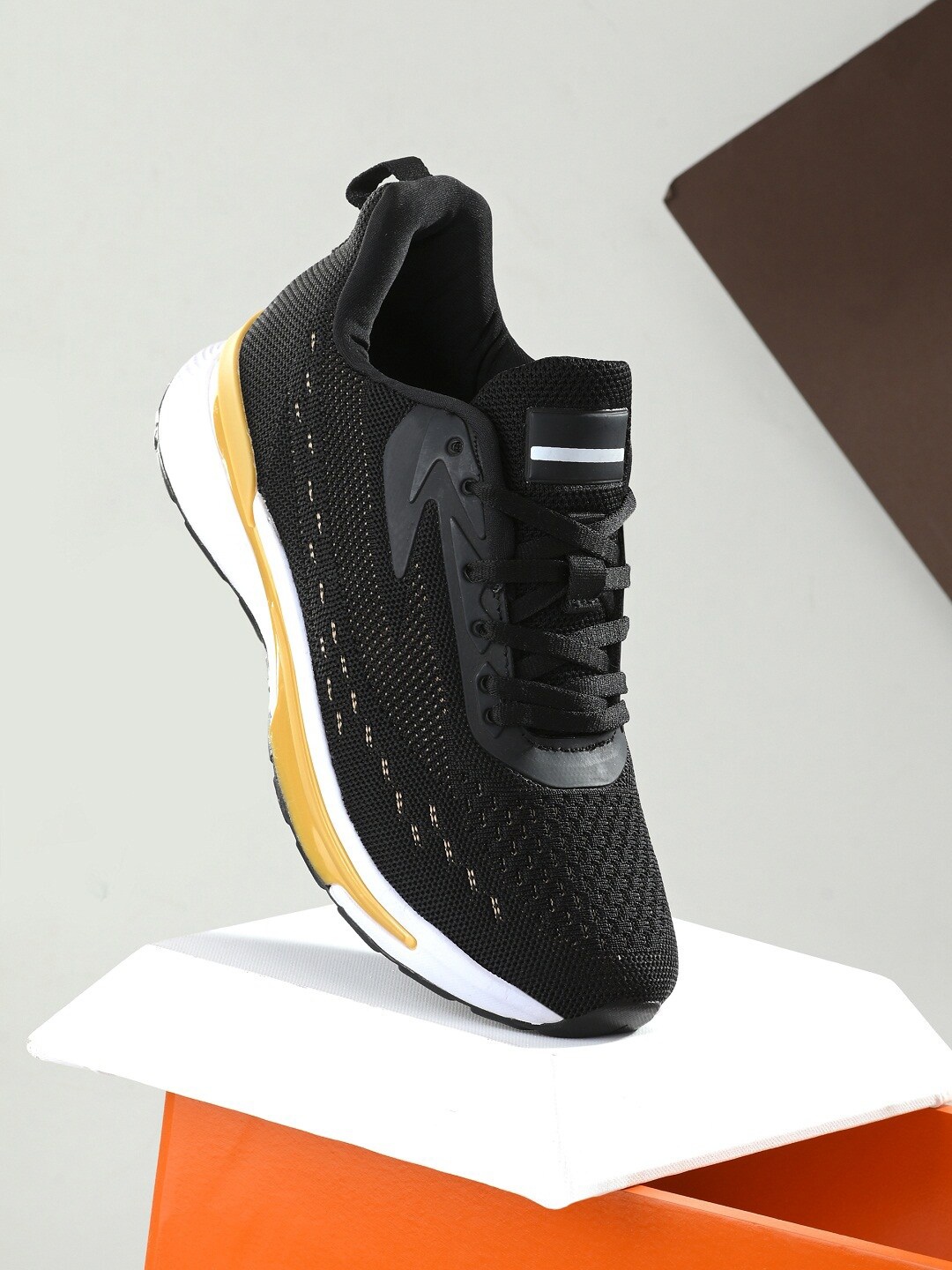 

Roadster Men Black Mesh Running Non-Marking Shoes