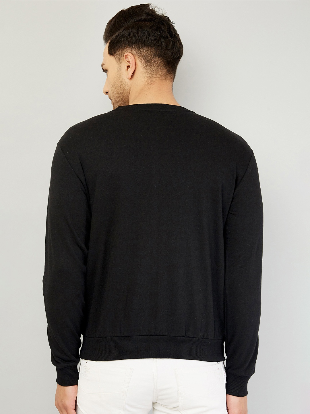 

GESPO Men Black Checked Sweatshirt