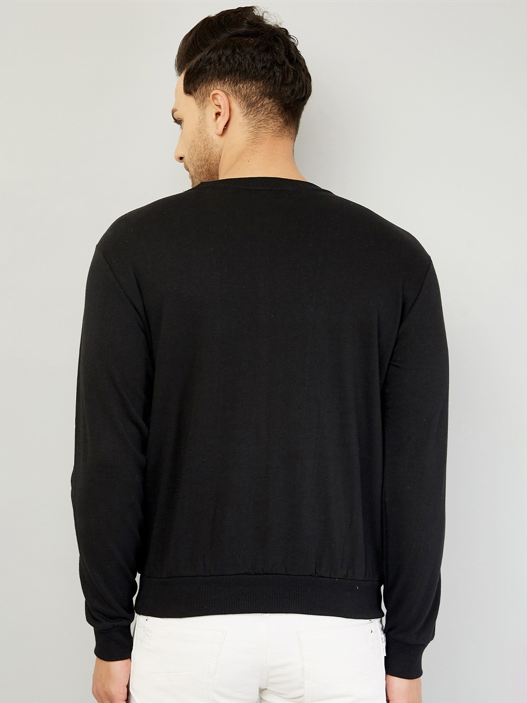 

GESPO Men Black Checked Sweatshirt