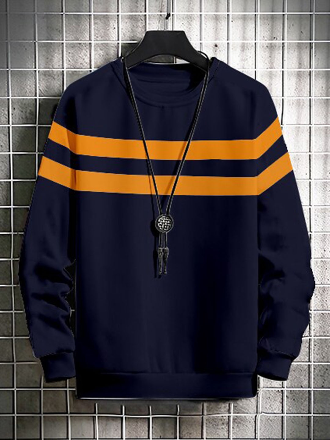 

GESPO Men Blue Checked Sweatshirt