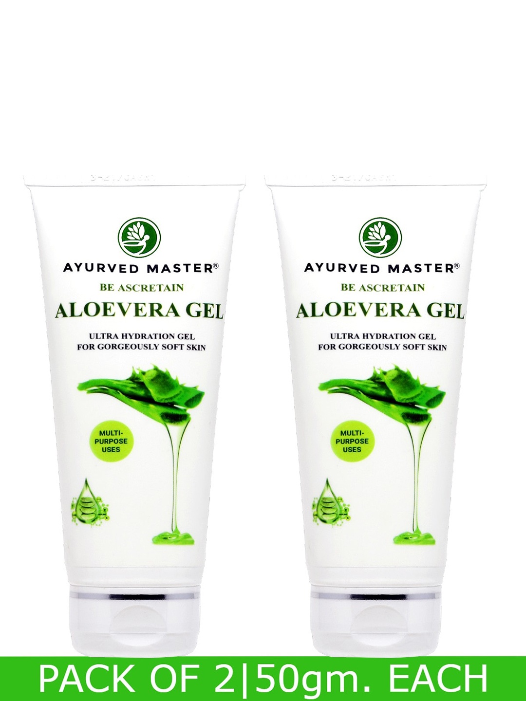 

AYURVED MASTER Set of 2 Ultra Hydrating Aloe Vera Gel 50 g Each, White