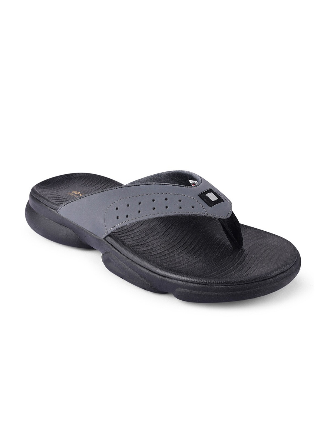 

Campus Men Black & Grey Thong Flip-Flops