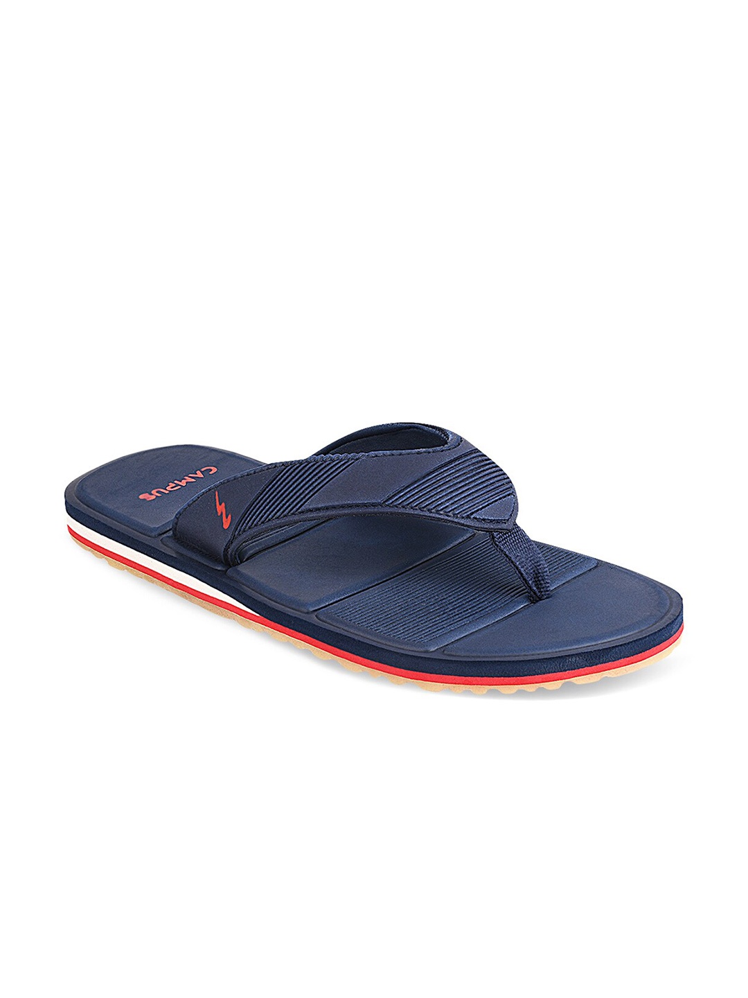 

Campus Men Navy Blue & Cream-Coloured Thong Flip-Flops