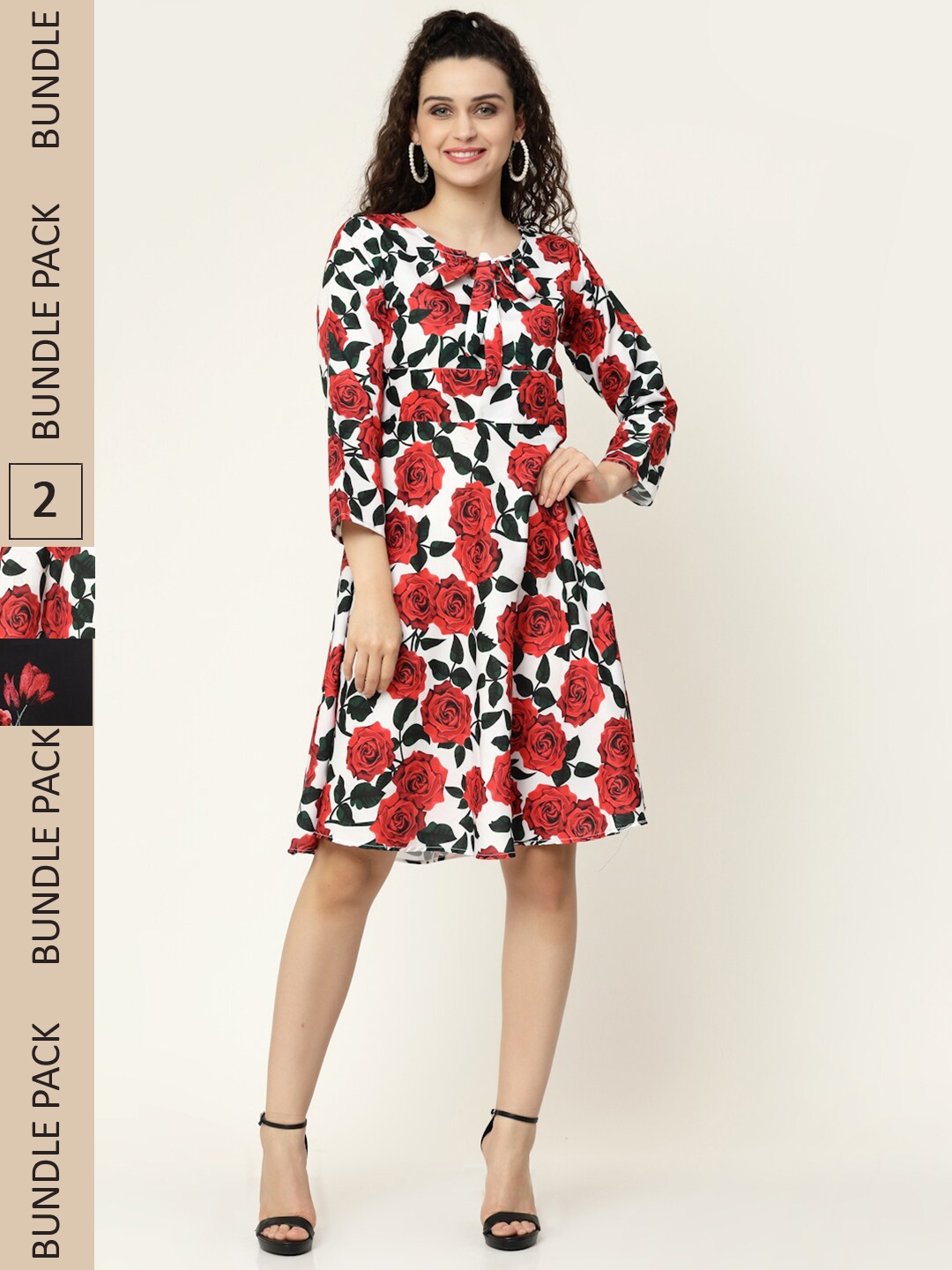 

MISS AYSE White & Black Pack of 2 Floral Maxi Dress