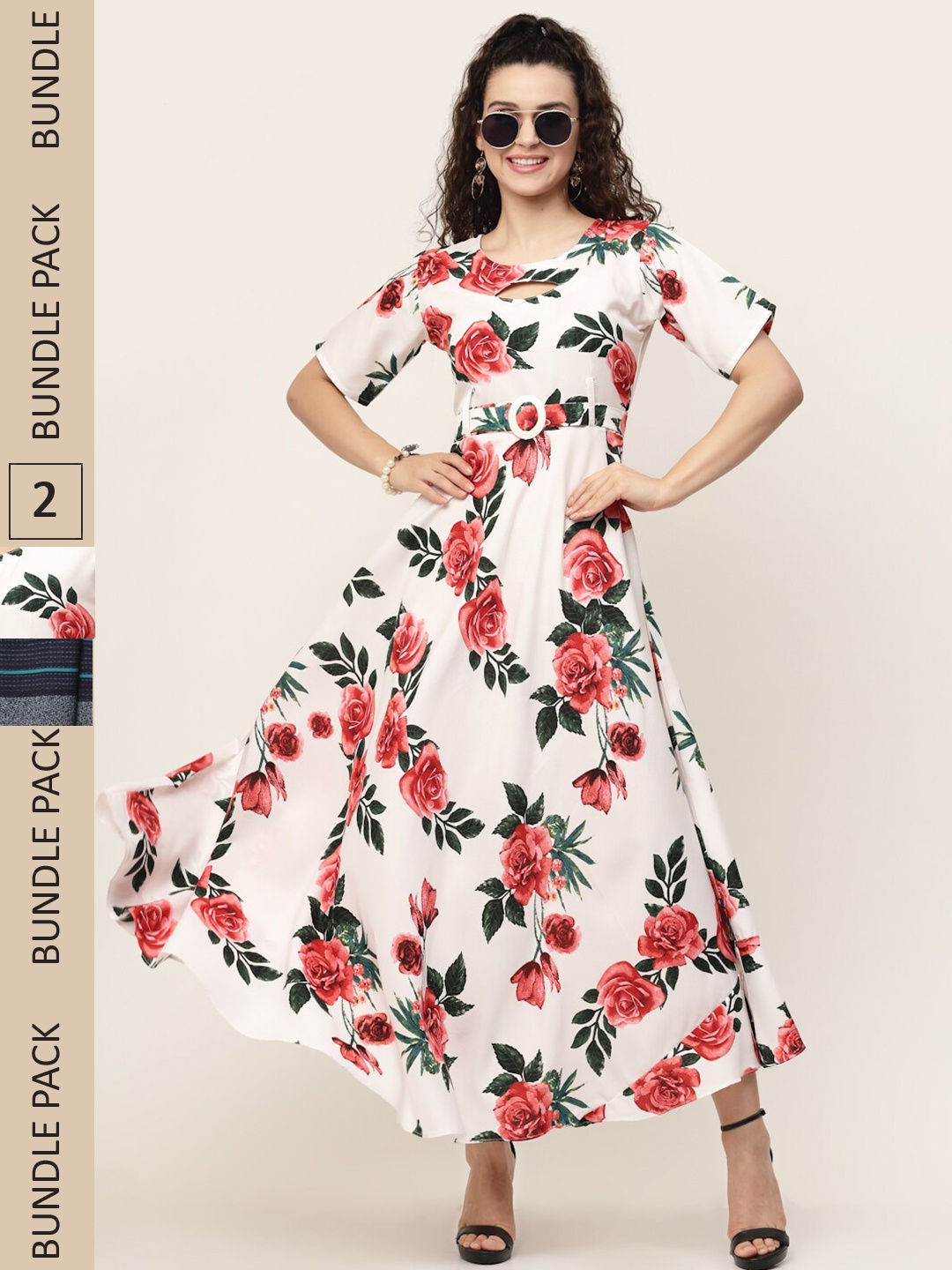 

MISS AYSE White & Blue Pack of 2 Floral Maxi Dress