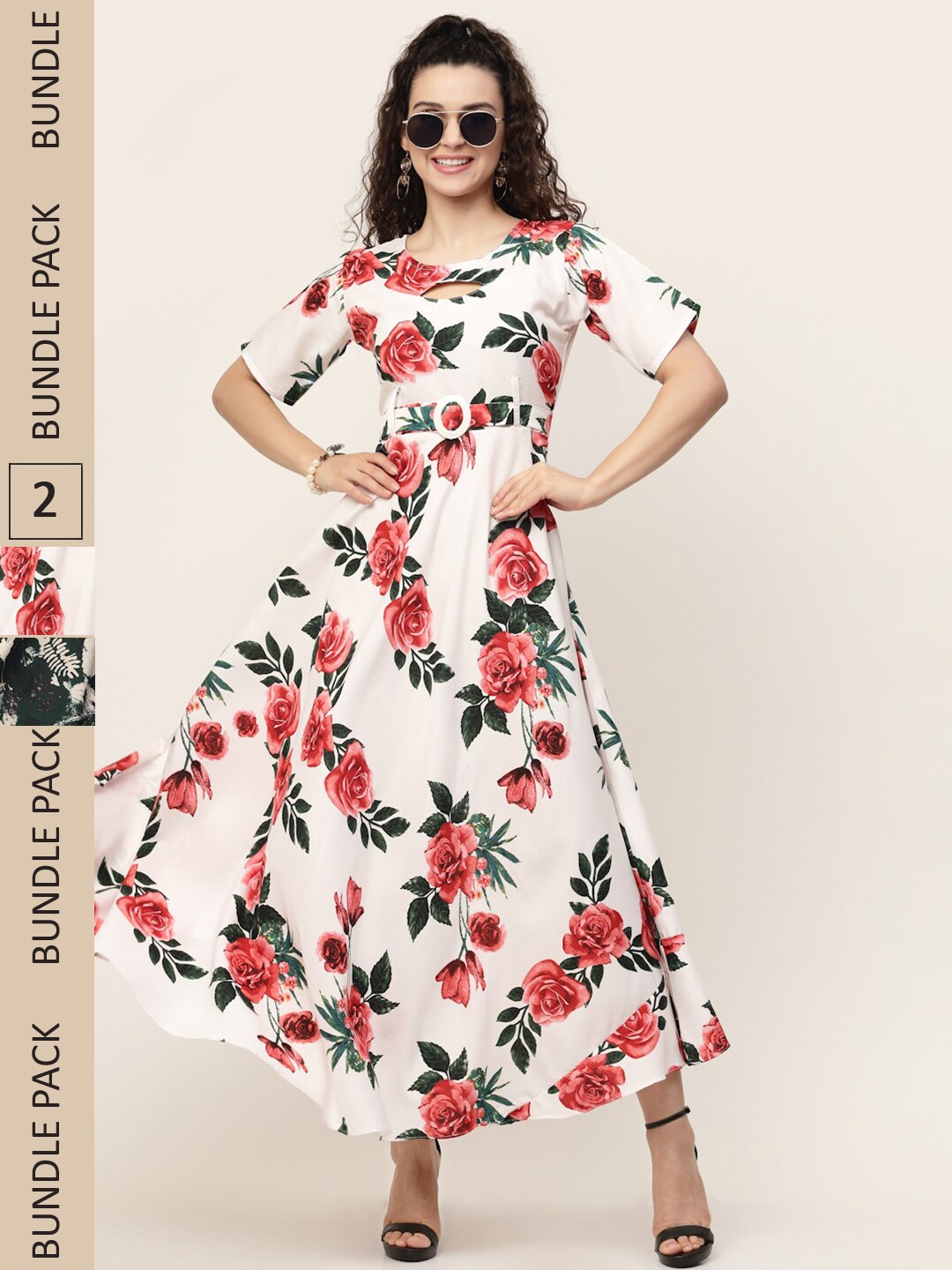 

MISS AYSE Pack of 2 Floral Maxi Maxi Dress, White